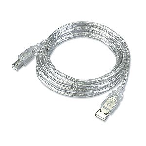 6ft. USB 2.0 Type A Male To Type B Male USB Cable, Clear ZT1311110 - Ziotek