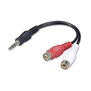 Audio Splitter 3.5mm Stereo Male To 2 RCA Female ZT1900334 - Ziotek