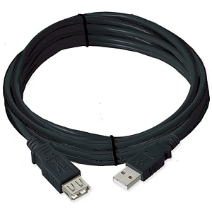 15ft. USB 2.0 Type A Male To Female Extension USB Cable, Black ZT1311036 - Ziotek