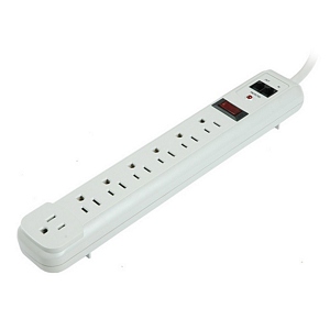 7 Outlet Plastic Power Strip, 10ft., White ZT1120129 - Ziotek