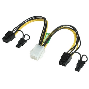 PCI-E 6 Pin To Dual 8 Pin Linear Extension Power Converter - Universal