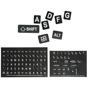 Large Print Keyboard Stickers, Black/White 51102-BLK - The Keyboard Company