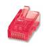 RJ45 Cat5 / 5e Stranded Plug Connector, Red, 50 Pack ZT1800674
