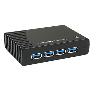 4 Port SuperSpeed USB 3.0 Hub, Black - Universal