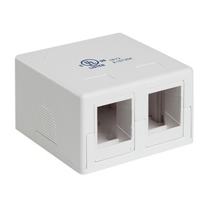 Keystone Surface Mount Box, Dual Port, White - Universal