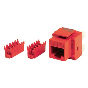 Cat5e 8P8C Keystone Panel Jack, Red - Universal