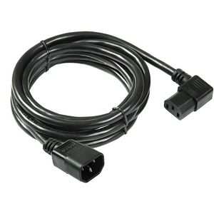 6.5ft. IEC Power Supply Cord, C14 To C13 Right Angle, Black - Universal