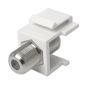 Snap-In Coax Type F Coupler Keystone Jack, White ZT1800556 - Ziotek