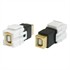 USB 2.0 Type B Female To B Female (BF-BF) Keystone Jack, White