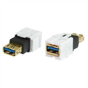 USB 3.0 Type A Female To A Female (AF-AF) Keystone Jack, White - Universal