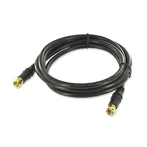 3ft. RG6 Coaxial Cable With Gold F Connector Black ZT1283202 - Ziotek