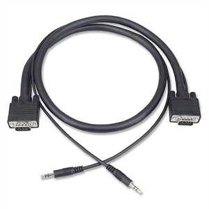 3ft Slim VGA Plus Stereo HD15 M/M Cable - Universal