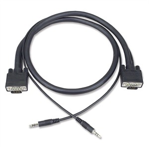 6ft Slim VGA Plus Stereo HD15 M/M Cable - Universal