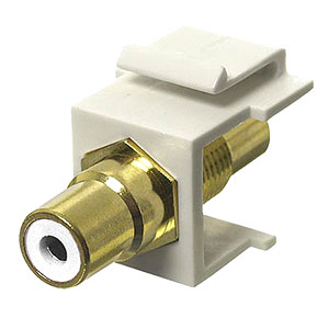 RCA Coupler Keystone Insert Jack White / Gold - Universal