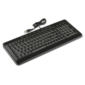 Large Print Backlit Keyboard, USB Wired, Blue/Orange LED - Universal