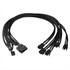 Molex To 5X 4 Pin PWM Fan Cables, Braided, 17in CB-EC-DF001
