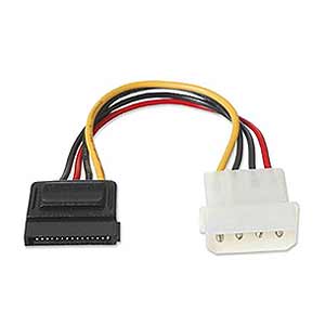 Serial ATA Power Cable 4-Pin Molex To 15-Pin SATA CB-SATA-PW - Alpha Omega