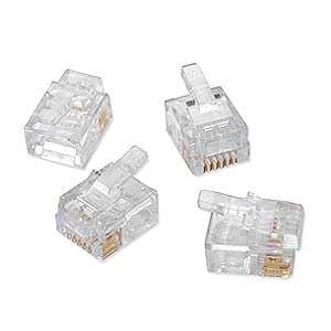 EZ-RJ11 / 12 Plug Connectors, Clear, 50 Pack 100026C - Platinum Tools