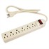 6-Outlet Horizontal Plastic Power Strip, 4ft