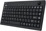 Mini Trackball USB Keyboard, Black - Adesso