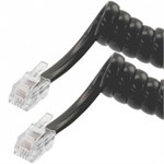 7ft Telephone Handset Receiver Cord Phone Coil Cable 4P4C - Black - Universal