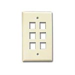 6 Hole Keystone Faceplate, Beige ZT1800270 - Ziotek