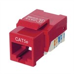 RJ45 Cat5 / 5e Keystone Jack, Tool Free, Red ZT1800315 - Ziotek