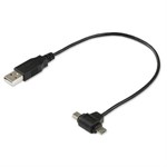 1ft. USB 2.0 Type A Male To Mini / Micro Dual End Male USB Cable ZT1311552 - Ziotek