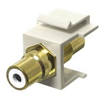 RCA Coupler Keystone Insert Jack White / Gold - Universal