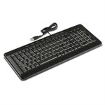 Large Print Backlit Keyboard, USB Wired, Blue/Orange LED - Universal