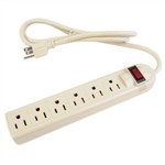 6-Outlet Horizontal Plastic Power Strip, 4ft - Universal