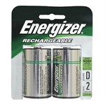 Rechargeable D Battery, NiMH, 2500mah, 2 Pack NH50BP-2 - Energizer