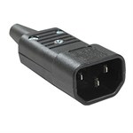 IEC C14 Power Cord Plug Connector, Black - Universal
