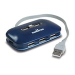 7 Port USB 2.0 Hi-Speed Ultra Hub, Dual Power, Blue 161039 - Manhattan