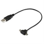 1ft. USB 2.0 Type A Male To Mini / Micro Dual End Male USB Cable ZT1311552 - Ziotek